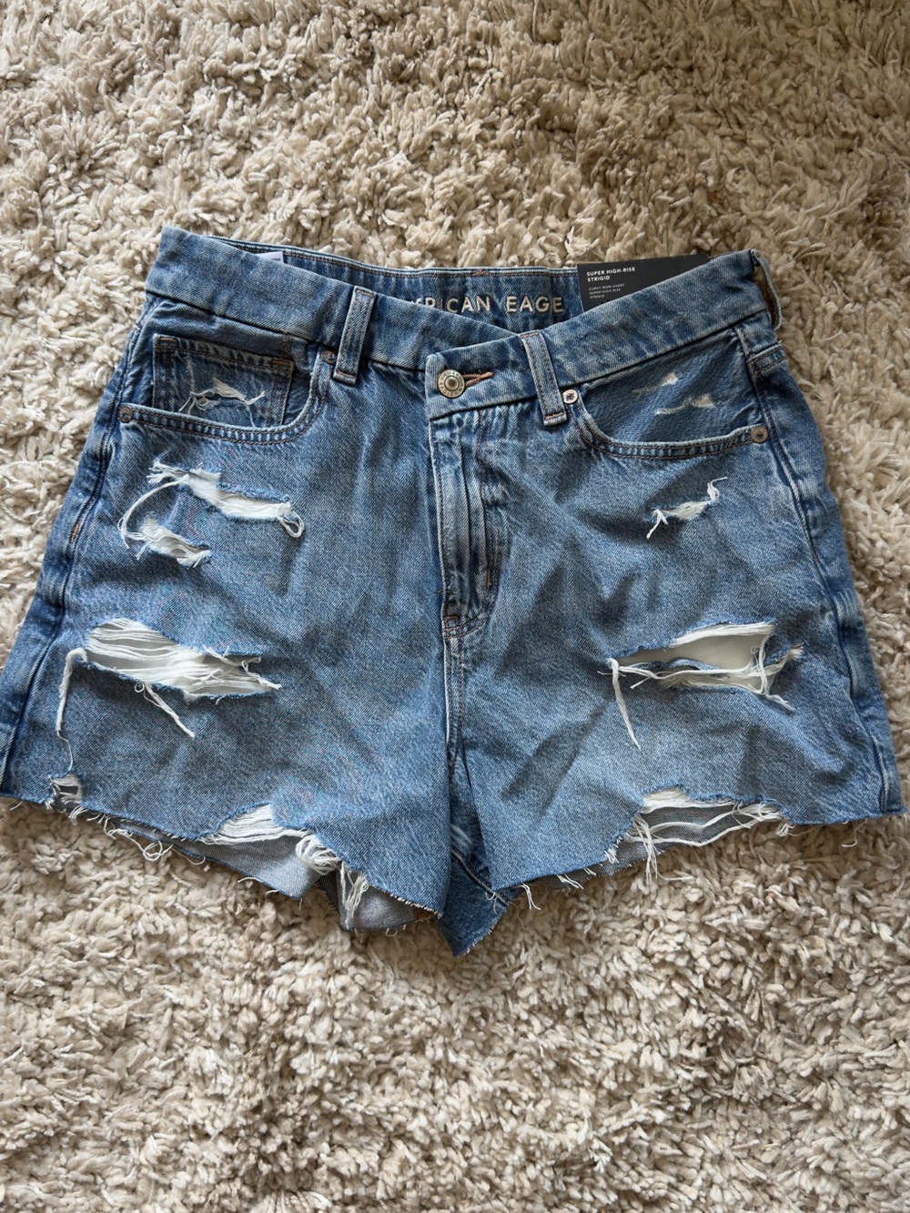 NWT American Eagle Outfitters Light Blue Distressed Denim Cutoff Shorts
